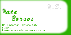 mate borsos business card